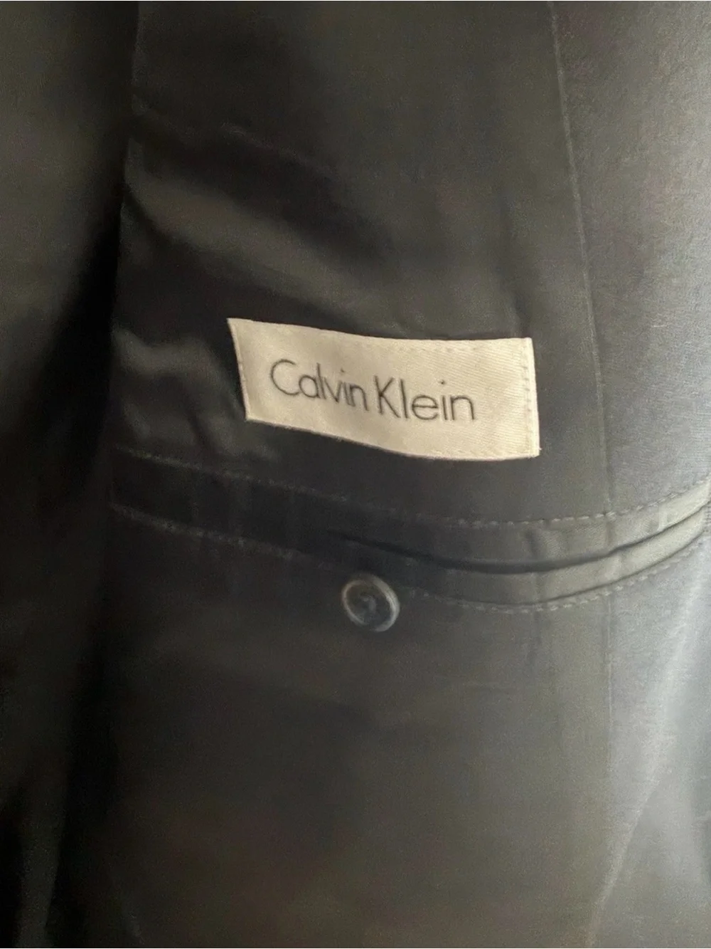 Calvin Klein Dark Navy Two-Button Men's Suit Blazer